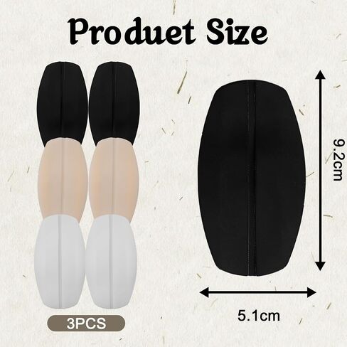 3 Pair Silicone Bra Strap Cushions, Non-Slip Shoulder Pads for Women, Comfortable Bra Strap Holders in 3 Colors (Black, White, Skin) to Ease Shoulder Discomfort in Saudi Arabia
