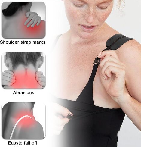 3 Pair Silicone Bra Strap Cushions, Non-Slip Shoulder Pads for Women, Comfortable Bra Strap Holders in 3 Colors (Black, White, Skin) to Ease Shoulder Discomfort in Saudi Arabia