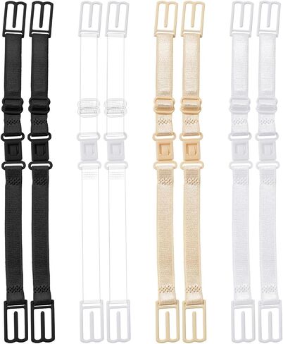 Jeffdad 8 Pcs Bra Strap Clips Holders, Bra Strap Holders for Slipping Non-slip Elastic BraStrap Holder Adjustable Bras Band Holder for Women Keep BraStraps In Place(4 Colors) in Kuwait