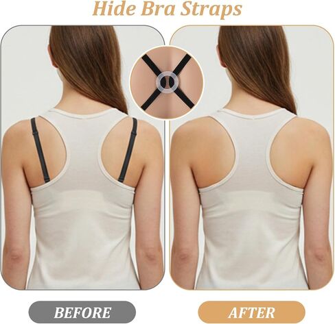 Tyqour 22Pcs Clear Bra Straps Adjustable Invisible Bra Straps Replacement Elastic Adjustable Clear Bras Strap with Bras Clips for Strapless Dress Women Girls in Kuwait
