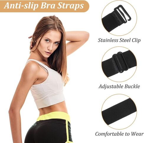 Tyqour 22Pcs Clear Bra Straps Adjustable Invisible Bra Straps Replacement Elastic Adjustable Clear Bras Strap with Bras Clips for Strapless Dress Women Girls in Kuwait