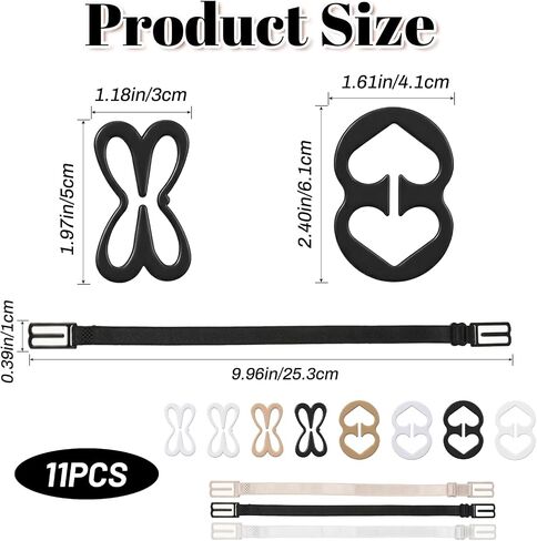 11 Pack Bra Strap Clips Adjustable Conceal Bras Clip Bras Clips to Make Racerback Bra Strap Holders for Full Cup Size Ballet Dance Cleavage Control in Kuwait