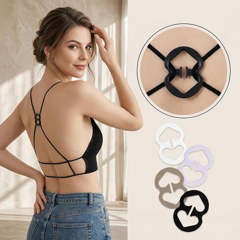 11 Pack Bra Strap Clips Adjustable Conceal Bras Clip Bras Clips to Make Racerback Bra Strap Holders for Full Cup Size Ballet Dance Cleavage Control in Kuwait