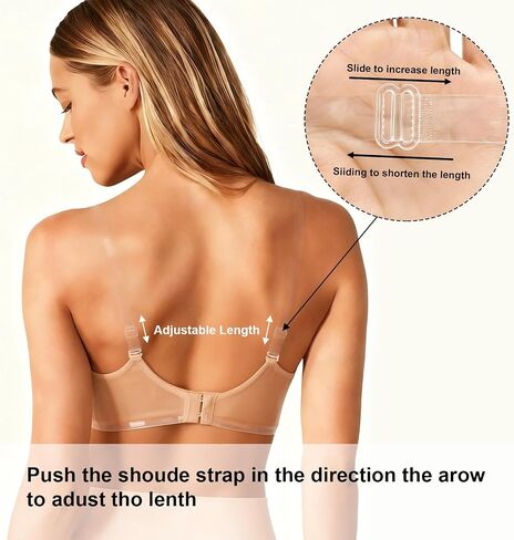 Invisible Silicone Bra Straps, Non-Slip Clear Convertible Bra Straps for Dancers, Adjustable for Strapless Bras in Saudi Arabia