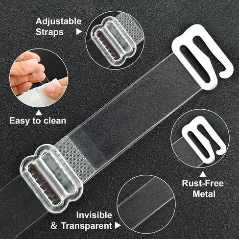 Invisible Silicone Bra Straps, Non-Slip Clear Convertible Bra Straps for Dancers, Adjustable for Strapless Bras in Saudi Arabia