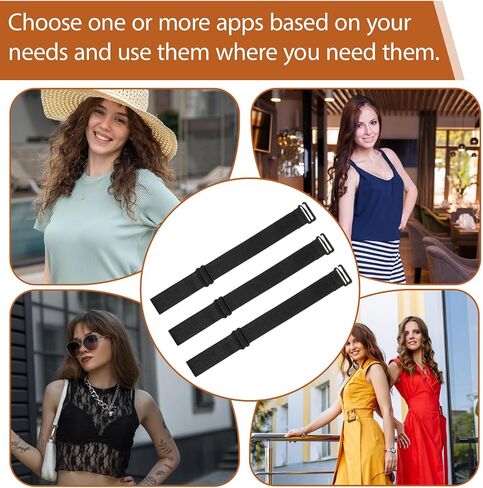 3 PCS Bra Strap Clips for Slipping, Bra Strap Clips for Racerback Women's Elastic Bras Straps Holders Non-slip Conceal Black Racerback Converters in Saudi Arabia