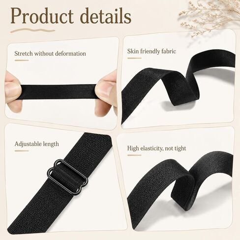 3 Pairs Adjustable Bra Strap Replacement, 12mm Wide Black Elastic Underwear Shoulder Strap for Women Girls Swimwear Dresses in Kuwait