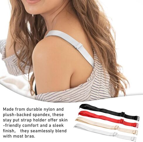 4-Pairs Bra Straps Replacement Convertible Bra Straps Shoulder Bra Straps Adjustable Elastic Bra Strap Holders Multi Color Women Bra Straps(18mm Width in Saudi Arabia