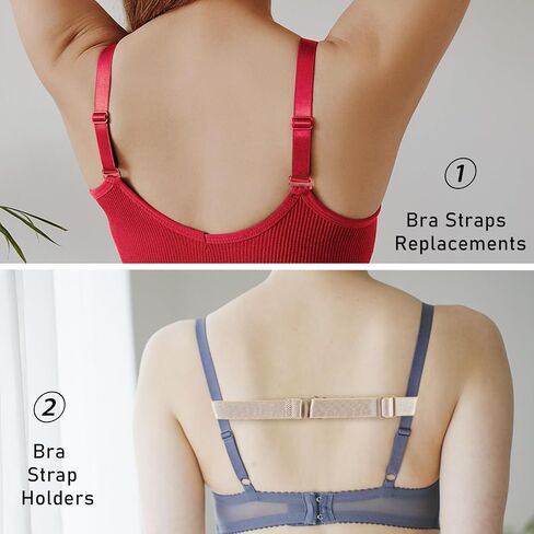 4-Pairs Bra Straps Replacement Convertible Bra Straps Shoulder Bra Straps Adjustable Elastic Bra Strap Holders Multi Color Women Bra Straps(18mm Width in Saudi Arabia
