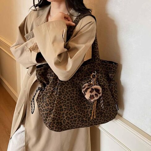 leopard cheetah print tote bag for women, y2k animal print purse with zipper, large work tote bags with pockets, everyday purse for travel cheetah gifts accessories stuff | leopard print in Saudi Arabia