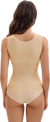 Women's Wide Strap Camisoles with Built-in Padded Bras Casual Tank Tops Small Beige in Kuwait