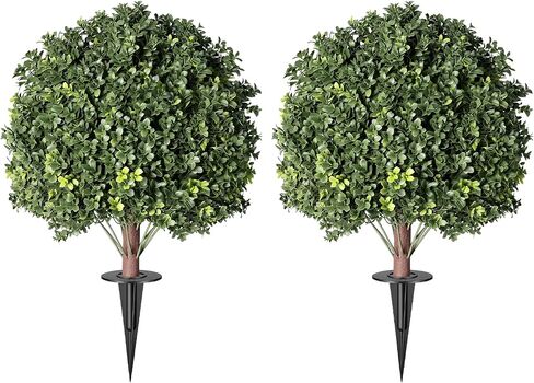 3FT Artificial Topiary Cedar Trees Set of 2, Full-Layered Faux Pine Shrubs for Front Porch Decor, Realistic UV Resistant Fake Plants in Pots for Outdoor Indoor Entryway Garden Home Office in Kuwait