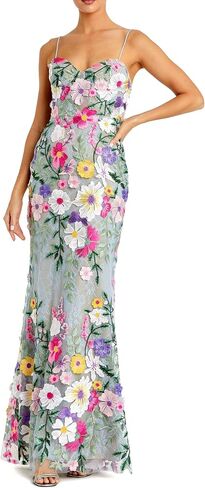 Floral Embroidered Sleeveless Bustier Gown in Saudi Arabia