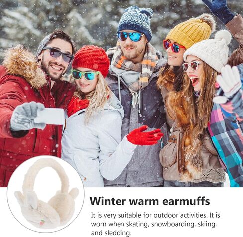 ULTECHNOVO Plush Winter Earmuffs Adorable Ear Warmers Soft Faux Fur Ear Cover for Boys Cold Weather Outdoor Warm-keeping in Kuwait