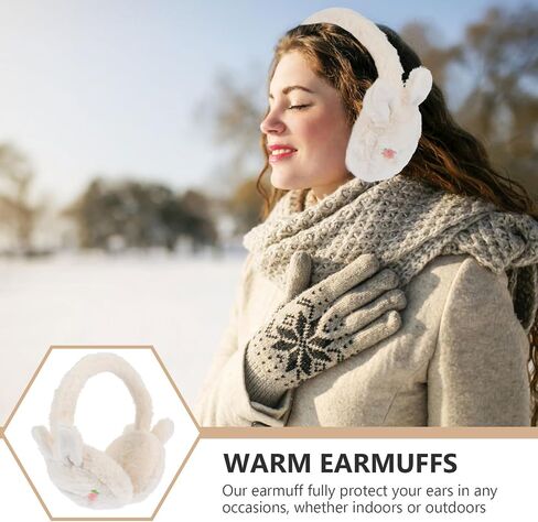 ULTECHNOVO Plush Winter Earmuffs Adorable Ear Warmers Soft Faux Fur Ear Cover for Boys Cold Weather Outdoor Warm-keeping in Kuwait
