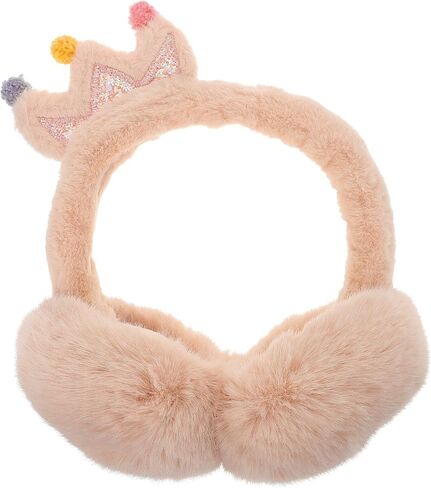 OSALADI ’s Thick Winter Earmuffs with Faux Rabbit Fur Crown Design, Warm Ear Cover for Outdoor Use, Beige Fleece Ear Warmer for Boys and Random Color in Kuwait