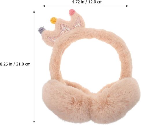 OSALADI ’s Thick Winter Earmuffs with Faux Rabbit Fur Crown Design, Warm Ear Cover for Outdoor Use, Beige Fleece Ear Warmer for Boys and Random Color in Kuwait