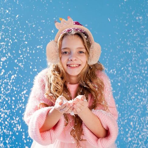 OSALADI ’s Thick Winter Earmuffs with Faux Rabbit Fur Crown Design, Warm Ear Cover for Outdoor Use, Beige Fleece Ear Warmer for Boys and Random Color in Kuwait