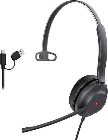 Yealink UH37 USB Headset with Mic,Wired Headset with Noise Cancelling Microphone for Computer PC Laptop VoIP Phone,USB-A & USB-C Cable,Works with Zoom and Other Leading UC Platforms in Saudi Arabia