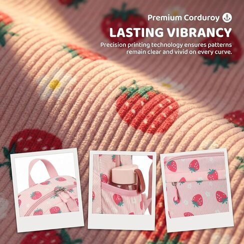 LOIDOU Toddler Backpack for Girls, Mini Preschool Backpack for Kids 2-4, kids travel backpack Small Diaper Daycare Bag (Pink- strawberry & flowers, 12"-not Fit A4 Folder) in Saudi Arabia
