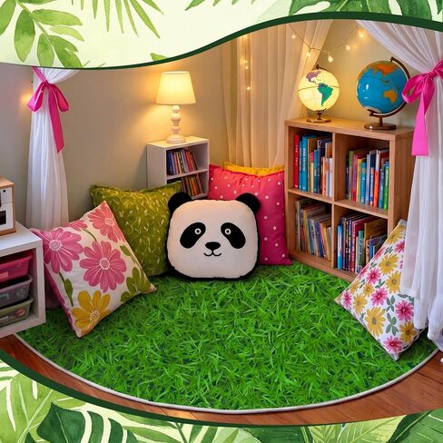 5.9 ft Classroom Quarter Circle Rug Non Slip Grass Carpet Reading Corner Rug for Elementary Preschool Daycares School Calming Corner Home Bedroom Playroom Decor in Kuwait