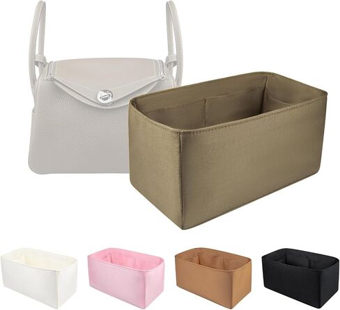 Organizer Insert for Lindy 19/26/30/34/45, Satin Inner Bag Organiser(Size: LD26, Color: Etoupe Grey) in Saudi Arabia