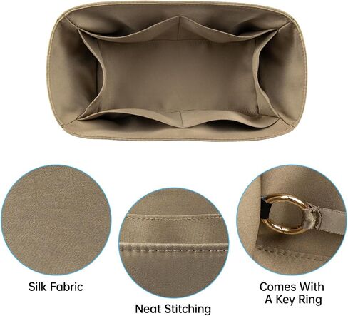 Organizer Insert for Lindy 19/26/30/34/45, Satin Inner Bag Organiser(Size: LD26, Color: Etoupe Grey) in Saudi Arabia