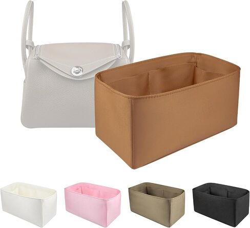 Organizer Insert for Lindy 19/26/30/34/45, Satin Inner Bag Organiser(Size: LD26, Color: Etoupe Grey) in Saudi Arabia
