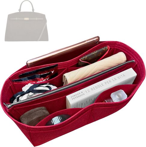 Divitize Premium Purse Organizer compatible with Demellier Hudson Bag Insert — Handmade Perfect Fit, Durable Quality Felt, Full Coverage No Bulk, +24 Shades (Brown, for Hdson Large) in Saudi Arabia