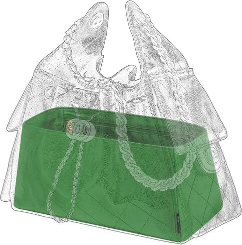 Silk Purse Organizer Insert Fits Chanel 25 bag, Luxury Satin Bag Shaper with Divider, Silky Smooth Non-Slip Handbag Organizer for Designer Bags in Saudi Arabia