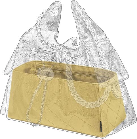 Silk Purse Organizer Insert Fits Chanel 25 bag, Luxury Satin Bag Shaper with Divider, Silky Smooth Non-Slip Handbag Organizer for Designer Bags in Kuwait