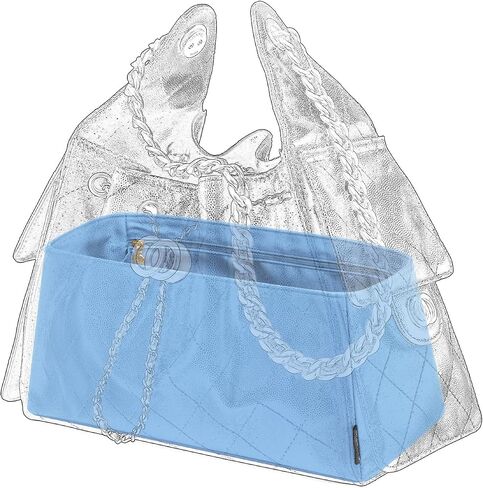 Silk Purse Organizer Insert Fits Chanel 25 bag, Luxury Satin Bag Shaper with Divider, Silky Smooth Non-Slip Handbag Organizer for Designer Bags in Kuwait