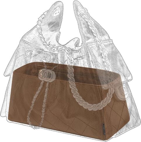 Silk Purse Organizer Insert Fits Chanel 25 bag, Luxury Satin Bag Shaper with Divider, Silky Smooth Non-Slip Handbag Organizer for Designer Bags in Kuwait