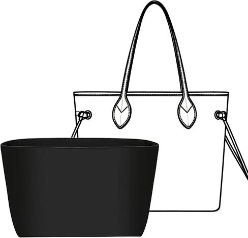 LV Neverfull MM Insert Organizer, Nylon Purse Organizer with YKK Zipper & Laptop Sleeve, 6 Compartments Bag Insert for LV Handbags (Brown) in Saudi Arabia