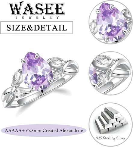 Wasee Natural Moss Agate Ring And Birthstone Ring 925 Sterling Silver Engagement Wedding Promise Ring Jewelry for Women in Saudi Arabia