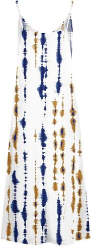 Summer Dresses for Women Printed Spaghetti Strap V-Neck Dress Flowy Casual Loose Midi Hawaiian Sundresses in Saudi Arabia