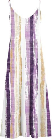 Summer Dresses for Women Printed Spaghetti Strap V-Neck Dress Flowy Casual Loose Midi Hawaiian Sundresses in Saudi Arabia