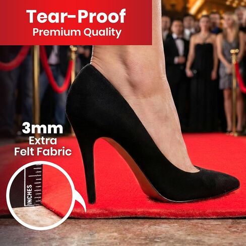 Red Carpet Runner for Party - Durable, Non Slip Red Rug - Hollywood Theme Party Decorations, Wedding Ceremony, Runway, Prom, Indoor & Outdoor Event (2.2x16.4ft) in Kuwait