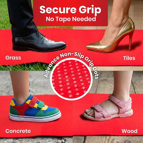 Red Carpet Runner for Party - Durable, Non Slip Red Rug - Hollywood Theme Party Decorations, Wedding Ceremony, Runway, Prom, Indoor & Outdoor Event (2.2x16.4ft) in Kuwait