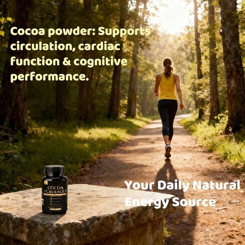 High Flavanol Cocoa Powder Supplement with 1200mg Flavanols & Flavonoids (600mg Epicatechin) for Heart Health, Nitric Oxide Support & Energy, 10X More Flavanols Than Regular Cocoa Powder (01) in Saudi Arabia