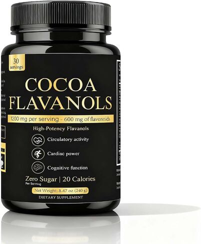 High Flavanol Cocoa Powder Supplement with 1200mg Flavanols & Flavonoids (600mg Epicatechin) for Heart Health, Nitric Oxide Support & Energy, 10X More Flavanols Than Regular Cocoa Powder (01) in Saudi Arabia