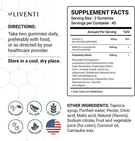 Pure NMN Gummies 1000mg – NAD+ Precursor Blend with Resveratrol, TMG, CoQ10, Quercetin & Vitamin C – Ideal for Energy, Healthy Aging, Daily Wellness, Vitality – Watermelon Lime, 90 Gummies in Kuwait