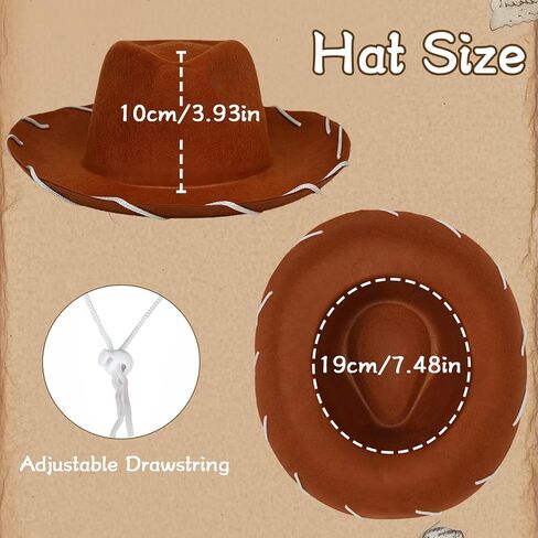 Brown Felt Cowboy Hat with Adjustable Strap Adult Brown Western Cowboy Hat Vintage Western Sheriff Hats Wide-Brimmed Hats Classic Sheriff Costume for Halloween Cosplay Party in Saudi Arabia