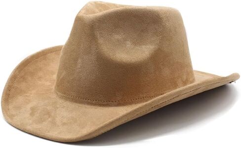 White Western Cowboy Hat, Felt Material, Wide Brim in Kuwait