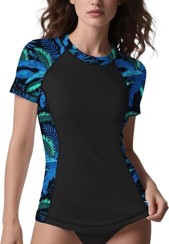 ANGEL CITIZ Women's Swim Shirt UPF 50+ Short Sleeve Rash Guard UV Sun Protection Swimsuit Bathing Suit Top in Saudi Arabia