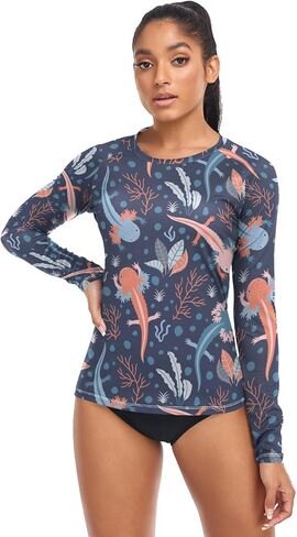 Rash Guard for Women UPF 50+ Swim Shirts Long Sleeve Sun Protection Beach Surfing Swimming Tops in Saudi Arabia