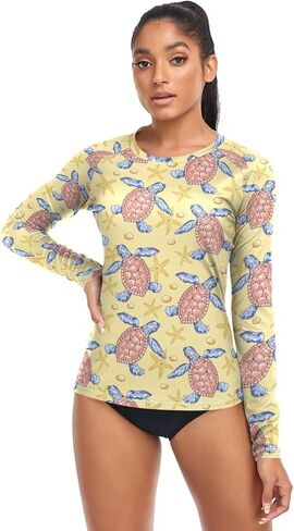 Rash Guard for Women UPF 50+ Swim Shirts Long Sleeve Sun Protection Beach Surfing Swimming Tops in Saudi Arabia