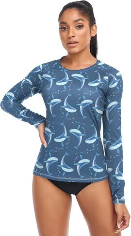 Rash Guard for Women UPF 50+ Swim Shirts Long Sleeve Sun Protection Beach Surfing Swimming Tops in Saudi Arabia