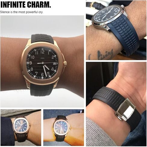 لباتيك فيليب Aquanaut 5164A-001 دبابيس معدنية حزام ساعة 21 مللي متر حزام ساعة مطاطي in Kuwait