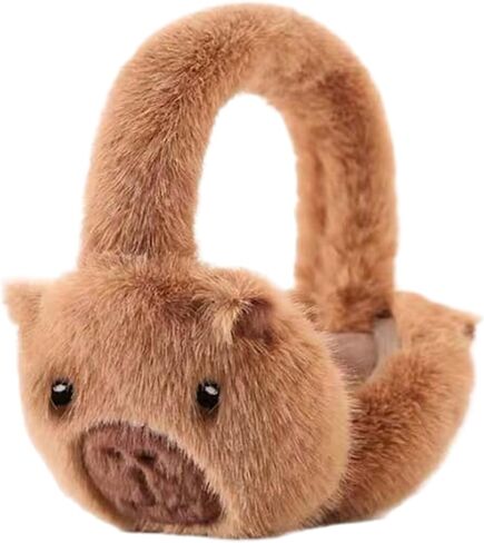 Cold Weather Gear - Cartoon Capybara Thermal Headband for Heat Retention with Foldable Design | Plush Fleece Material with in Kuwait